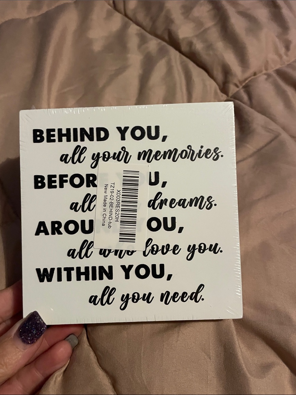 Inspirational Quote Wood Block - Black on White